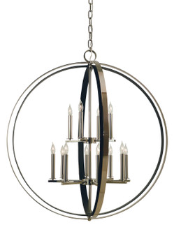 Constell 12 Light Foyer Chandelier in Brushed Nickel with Matte Black (8|4658BNMBLACK)
