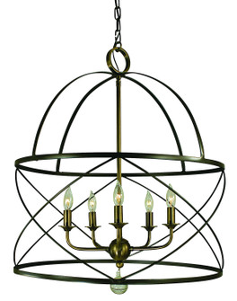 Nantucket Five Light Chandelier in Mahogany Bronze and Polished Nickel (8|4415MBPN)