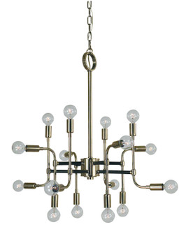 Fusion 16 Light Chandelier in Polished Nickel w/Matte Black Accents (8|3056PNMBLACK)