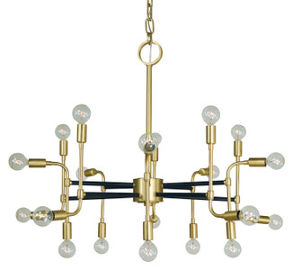 Fusion 20 Light Foyer Chandelier in Satin Brass with Matte Black Accents (8|3050SBMBLACK)