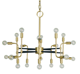 Fusion 20 Light Foyer Chandelier in Polished Nickel with Matte Black Accents (8|3050PNMBLACK)