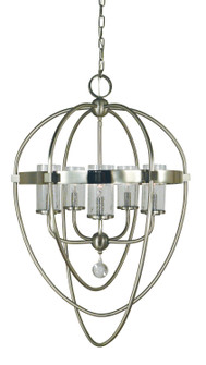 Margaux Five Light Foyer Chandelier in Antique Brass with Matte Black Accents (8|3045ABMBLACK)