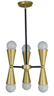 Equinox Six Light Chandelier in Brushed Nickel with Matte Black Accents (8|3033BNMBLACK)