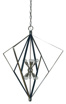 Zoe Ten Light Foyer Chandelier in Polished Nickel with Matte Black Accents (8|3023PNMBLACK)