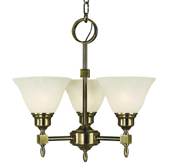 Taylor Three Light Chandelier in Polished Nickel with White Marble Glass Shade (8|2438PNWH)