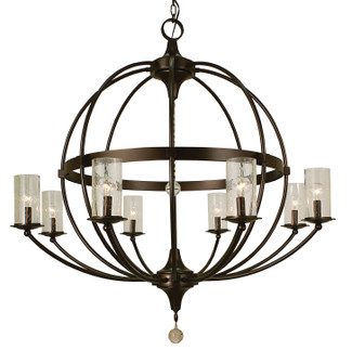 Compass Eight Light Foyer Chandelier in Mahogany Bronze (8|1078MB)