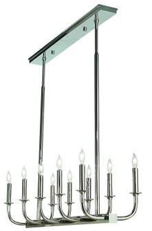 Moderne Ten Light Chandelier in Polished Silver (8|1059PS)