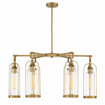 Yasmin Six Light Outdoor Chandelier in Aged gold (40|42730028)