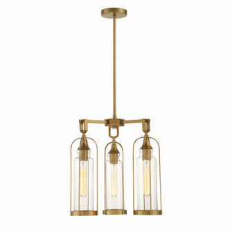 Yasmin Three Light Outdoor Chandelier in Aged gold (40|42728027)