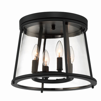 Daulle Four Light Outdoor Flushmount in Satin Black (40|42724018)