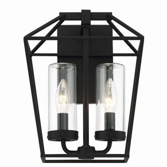 Bastille Two Light Outdoor Wall Sconce in Satin Black (40|41957011)