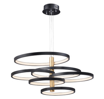 Hoopla LED Pendant in Black / Gold (86|E24327BKGLD)