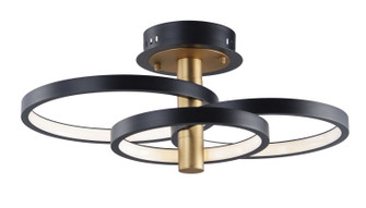 Hoopla LED Semi Flush Mount in Black / Gold (86|E24323BKGLD)