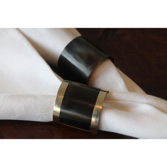 Horn Napkin Rings - Metal Band (Set Of 4) in Horn (45|NAP021S4)