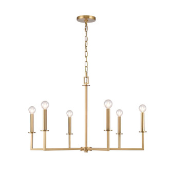 Dunne Six Light Chandelier in Lacquered Brass (45|898866)