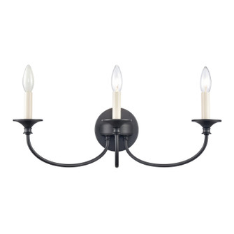 Cecil Three Light Vanity in Matte Black (45|897323)