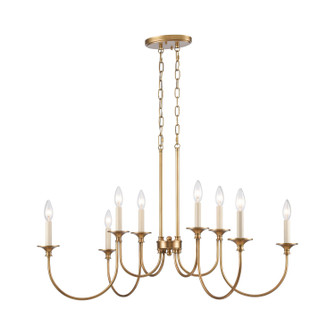 Cecil Eight Light Linear Chandelier in Natural Brass (45|897278)