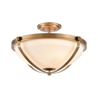 Connelly Three Light Semi Flush Mount in Natural Brass (45|891153)