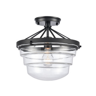 Boyer One Light Semi Flush Mount in Matte Black (45|821681)