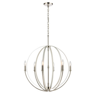 Rotunde Six Light Chandelier in Matte White (45|814766)