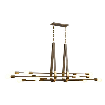 Sabine 14 Light Linear Chandelier in Pecan (45|6932714)