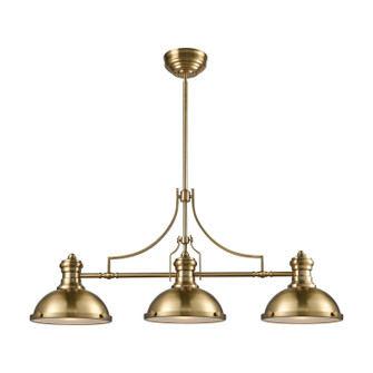 Chadwick Three Light Linear Chandelier in Satin Brass (45|665953)