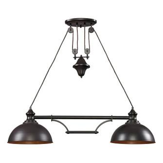 Farmhouse Two Light Linear Chandelier in Oiled Bronze (45|651502)