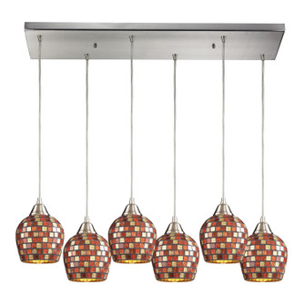 Fusion Six Light Pendant in Satin Nickel (45|5286RCMLT)