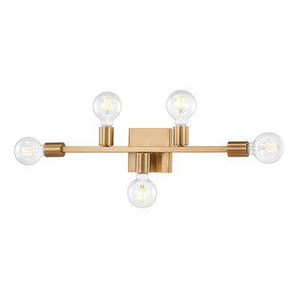 Attune Five Light Vanity in Burnished Brass (45|474355)