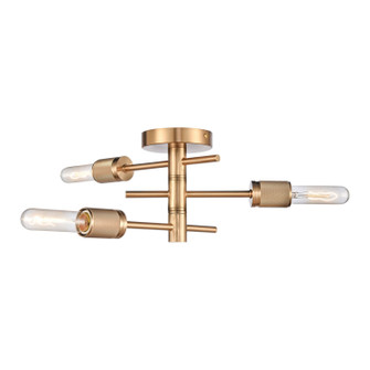 Module Three Light Semi Flush Mount in Burnished Brass (45|473653)