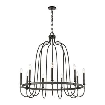 Wickshire Nine Light Chandelier in Matte Black (45|463849)