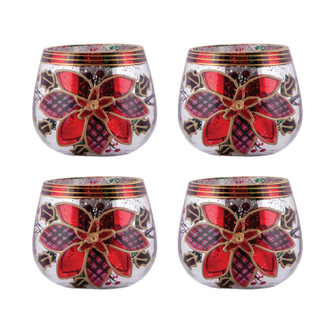 Poinsettia Holders (Set Of 4) in Antique Silver (45|394621S4)