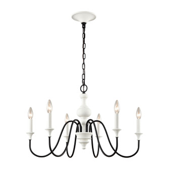 Val de Loire Six Light Chandelier in White (45|334676)