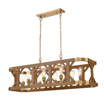 Structure Eight Light Island Pendant in Medium Oak (45|333258)