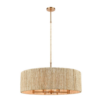 Abaca Eight Light Chandelier in Satin Brass (45|324138)