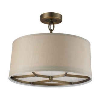 Baxter Three Light Semi Flush Mount in Brushed Antique Brass (45|312623)