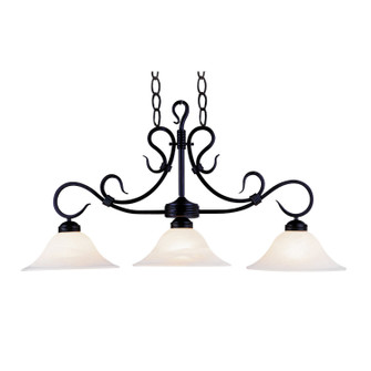 Buckingham Three Light Linear Chandelier in Matte Black (45|247BK)