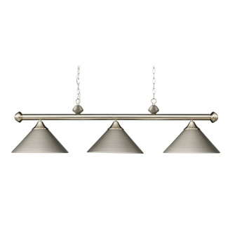 Casual Traditions Three Light Linear Chandelier in Satin Nickel (45|168SN)