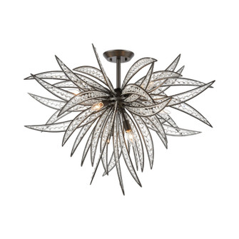 Naples Eight Light Semi Flush Mount in Dark Graphite (45|163638)