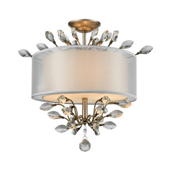 Asbury Three Light Semi Flush Mount in Aged Silver (45|162813)