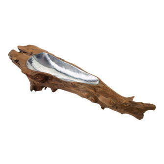 Teak Root Bowl in Aluminum (45|162010)