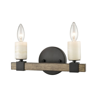 Stone Manor Two Light Vanity in Matte Black (45|154672)