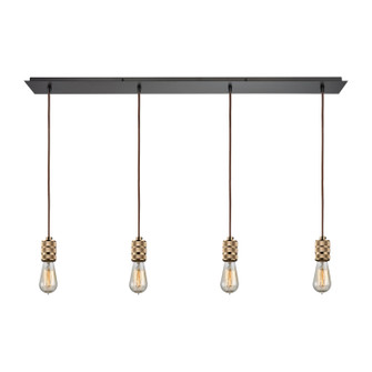 Camley Four Light Pendant in Satin Brass (45|143914LP)