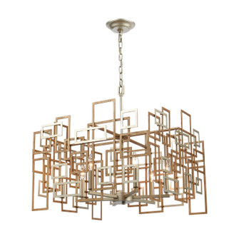 Gridlock Six Light Chandelier in Matte Gold (45|123056)