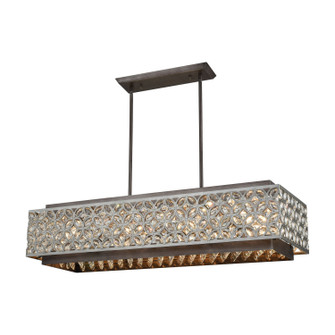 Rosslyn Eight Light Linear Chandelier in Weathered Zinc (45|121658)