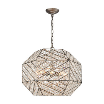 Constructs Eight Light Chandelier in Weathered Zinc (45|118378)