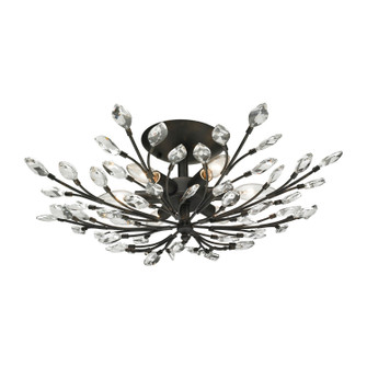 Crystal Branches Six Light Semi Flush Mount in Burnt Bronze (45|117726)