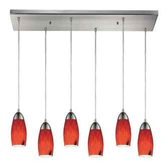 Milan Six Light Pendant in Satin Nickel (45|1106RCFR)