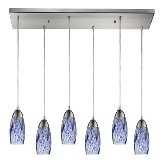 Milan Six Light Pendant in Satin Nickel (45|1106RCBL)