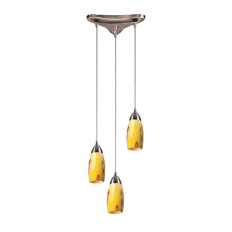 Milan Three Light Pendant in Satin Nickel (45|1103YW)